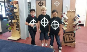 11 year old Miles, Adam, & Ethan dropped by the shop today to say hi... looking good in Official Origin Tees!!